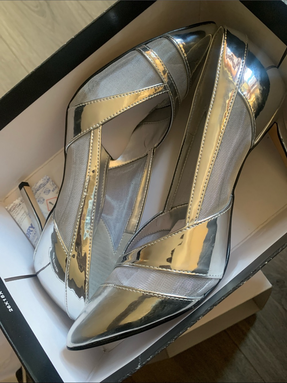 Nine West Metallic Silver Pointed-Toe Pumps - Picture 6 of 7